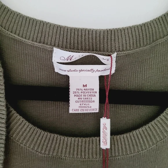 NWT MAX STUDIO SPECIALITY PRODUCTS olive renee sweater dress - Picture 4 of 8